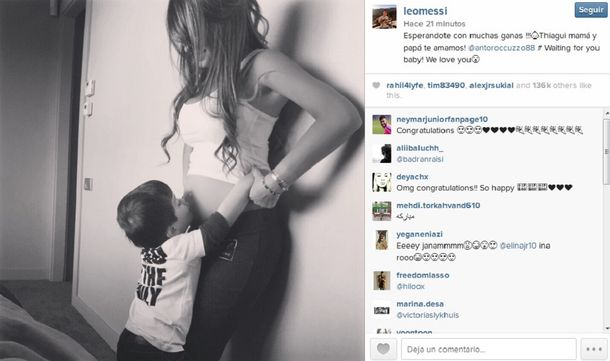 Lionel Messi confirmó que Antonella Roccuzzo está embarazada