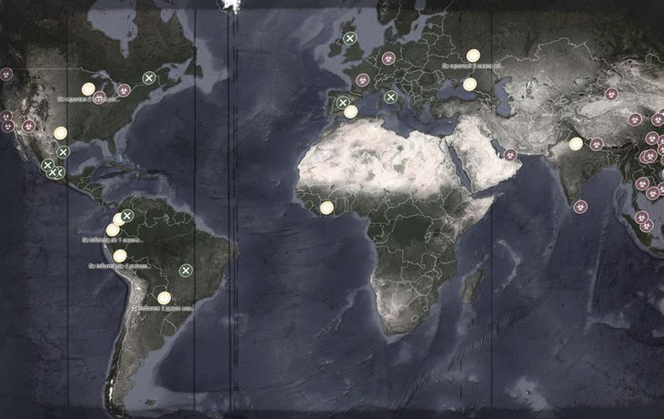 Un mapa en vivo y en tiempo real muestra la expansión del coronavirus en el mundo