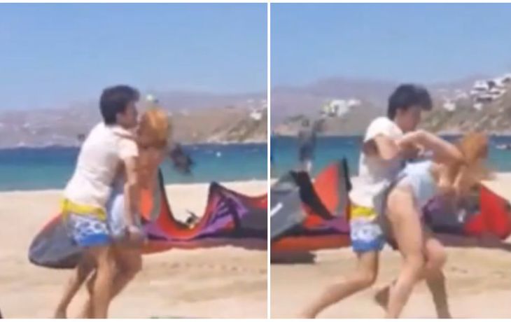 VIDEO: Lindsay Lohan es agredida por su novio en una playa