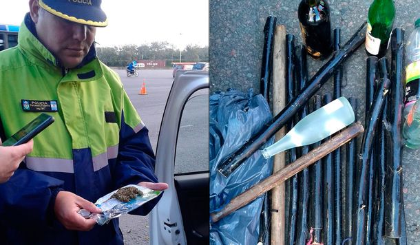 Secuestraron palos, gomeras, piedras y drogas en operativos de prevención de la Marcha Federal