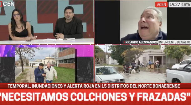 Salto inundada: la desesperación del intendente ante el avance de las aguas