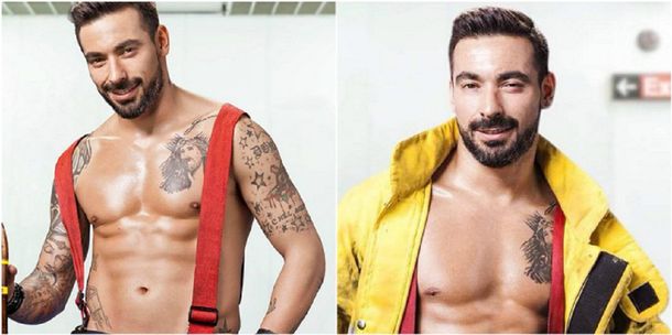 Para la platea femenina: Pocho Lavezzi jugó a ser un bombero hot