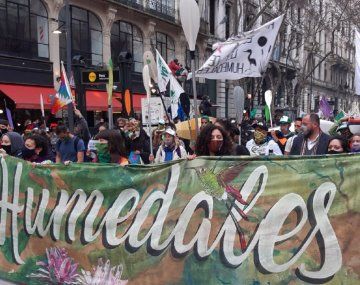 Una multitud marcha al Congreso para exigir la sanción de la Ley de Humedales: Está cajoneada desde noviembre