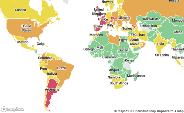 Para Harvard, Argentina es el país americano más riesgoso para contraer coronavirus