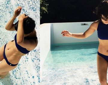 Agustina Cherri, en bikini azul.