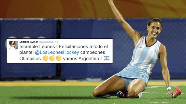Lucha Aymar celebró la medalla dorada conseguida por Los Leones