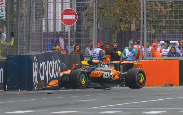 Video: así fue el choque de Piastri en la Qualy del GP de Azerbaiyán