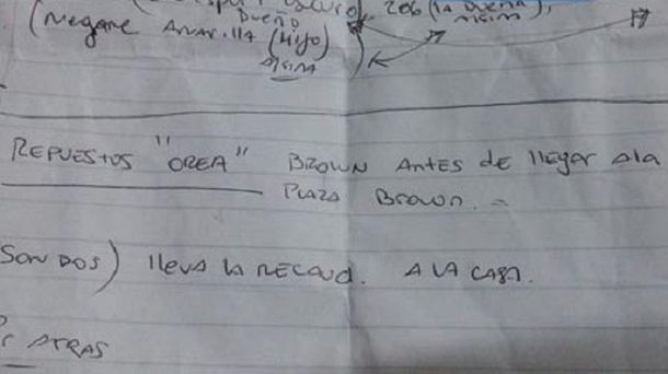 En una hoja, escribió el plan de ruta para robar: lo detuvieron