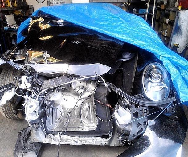 Porsche post accidente