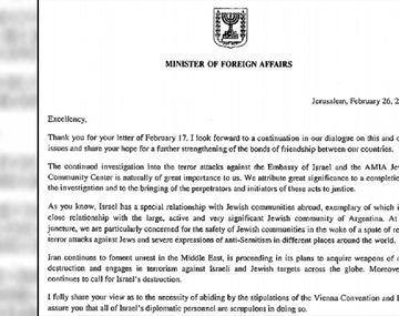 Embajada: para la Corte es cosa juzgada pero Israel pide seguir investigando 