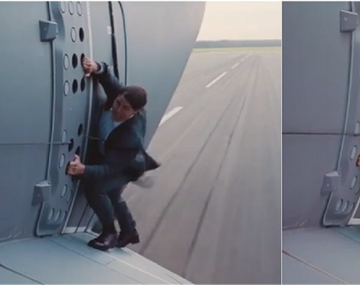 Tremendo video de Tom Cruise colgado de un avión mientras vuela