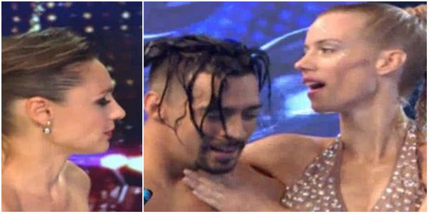 Nicole Neumann se animó a bailar el aquadance en el duelo.