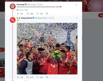 El cruce de Independiente en Twitter