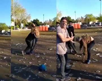 Festejo a lo bestia: así fue la extraña pelea al final de la fiesta por el torneo de rugby
