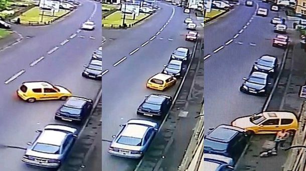 Chocó contra un edificio tras perder el control de su auto al estacionar