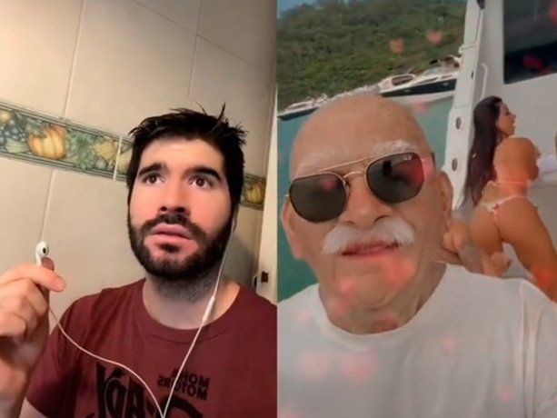 La increíble videollamada con el abuelo fiestero que es viral en redes