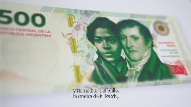 Remedios del Valle y Manuel Belgrano en el de $500