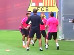 a puro lujo: mira la increible demostracion con messi, mascherano y neymar a puro lujo: mira la increible demostracion con messi, mascherano y neymar