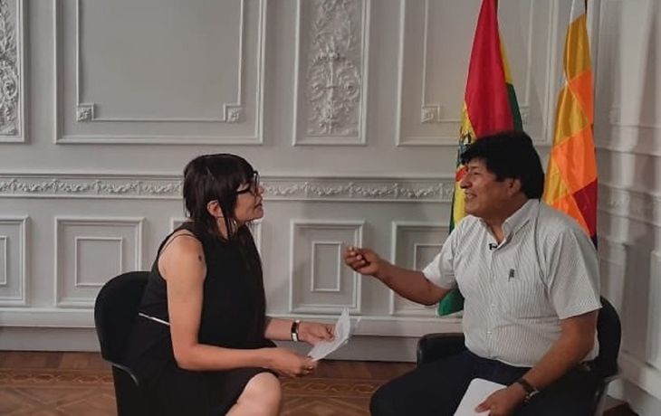 Alejandra Malem con Evo Morales
