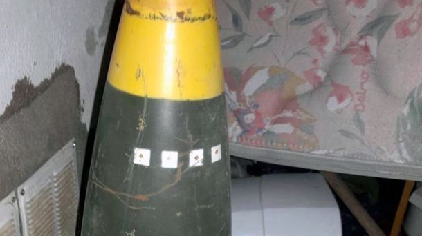 El misil estaba junto a un termotanque