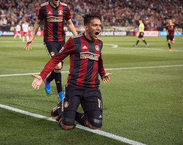 Yamil Asad celebra el primer gol de la historia del&nbsp;Atlanta United&nbsp;