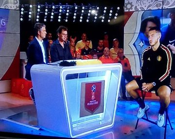 Hazard, en el estudio minutos después de caer ante Francia