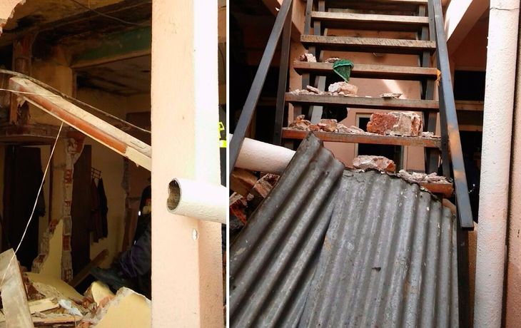 Explosión y derrumbe en un edificio de Mar del Plata: dos heridos, uno grave
