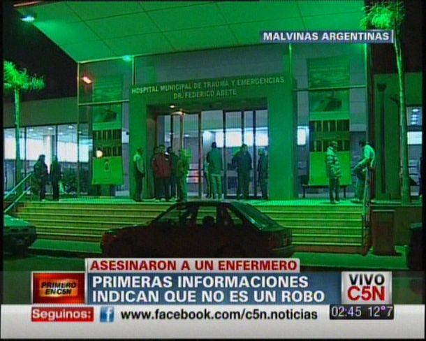 Asesinaron a un enfermero del hospital Claudio Zin de Malvinas Argentinas