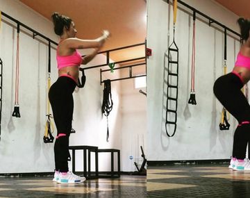 Ivana Nadal haciendo sentadillas