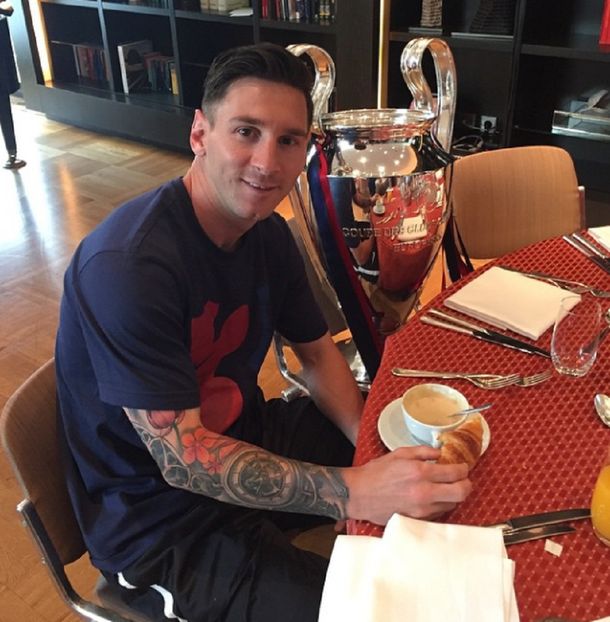 Lionel Messi desayunó con una compañía de lujo