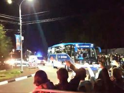 Llegada de la selección argentina a Bronnitsy