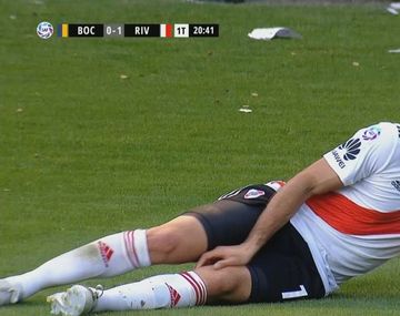 Pity Martínez se desgarró en el Superclásico