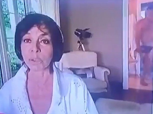 El blooper de Mónica Gutiérrez por Telefe en medio del paro nacional: su pareja salió desnudo en vivo