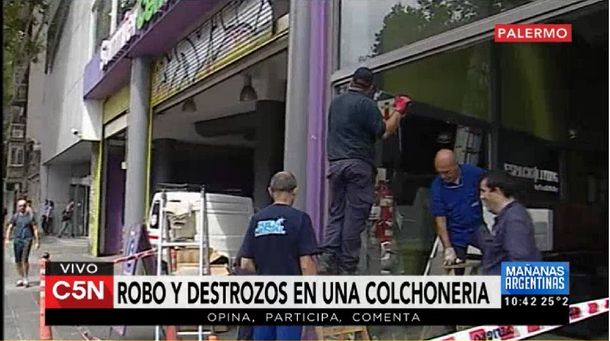 Los durmieron: robaron una colchonería en el barrio de Palermo
