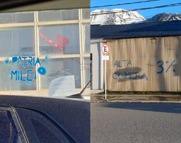 Ushuaia amaneció con carteles en rechazo a la visita del Presidente: Patria o Milei