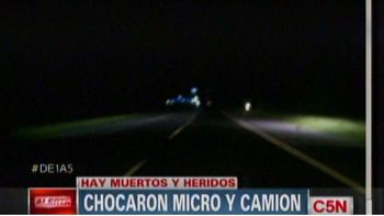 choque fatal entre un micro y un camion en la ruta 2 choque fatal entre un micro y un camion en la ruta 2