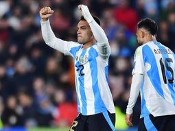 Lautaro Martínez marcó el 2-0 de Argentina ante Venezuela