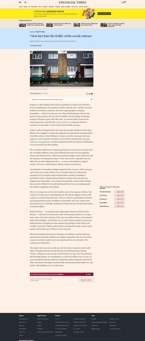 Giro: el Financial Times pide un rol más activo del Estado y reclama que haya redistribución