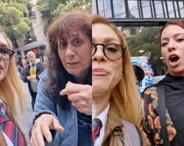 Lilia Lemoine se cruzó con manifestantes en la Marcha Federal Universitaria.