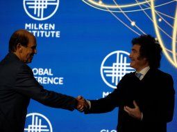Javier Milei en el Instituto Milken. Javier Milei en el Instituto Milken.