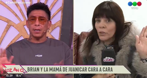 Fuerte cruce entre Brian Sarmiento y la mamá de Juanicar en vivo: Sos un violento