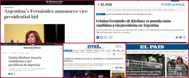 Los medios del mundo reflejaron el anuncio de Cristina