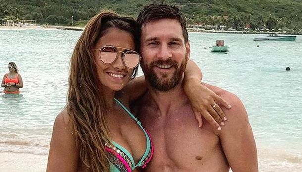 Antonela Roccuzzo&nbsp;y Leo Messi