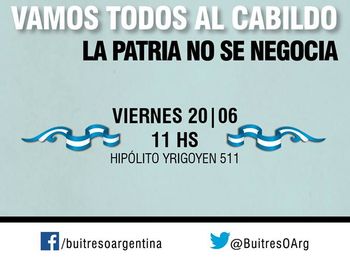 Convocan a una marcha bajo la consigna buitres o Argentina