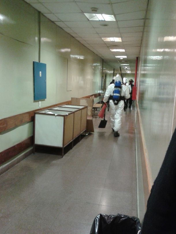 Evacuan un sector del Santojanni por el derrame de un producto químico