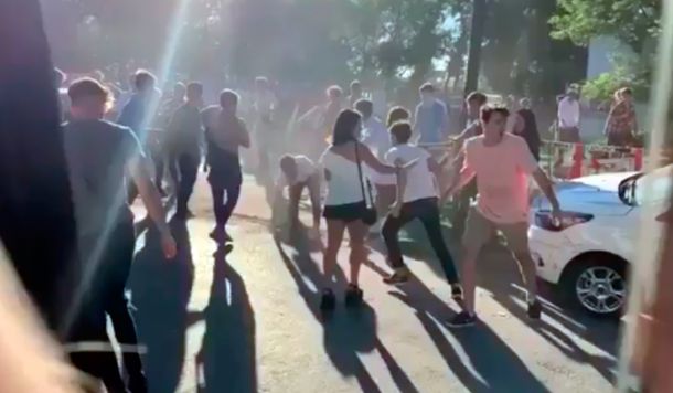 VIDEO: Brutal batalla campal a la salida de una fiesta en un club de rugby de Monte Grande