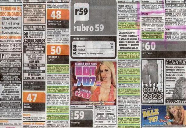 Clarín ganó más de 2 millones y medio de pesos con avisos de oferta sexual
