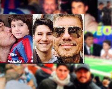 Foto nostálgica de Tinelli junto a su hijo Francisco