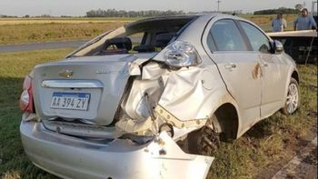 El hijo de Lorenzetti volcó con su auto El hijo de Lorenzetti volcó con su auto