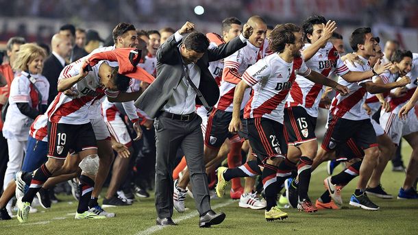 El festejo de Marcelo Gallardo en la Copa Libertadores